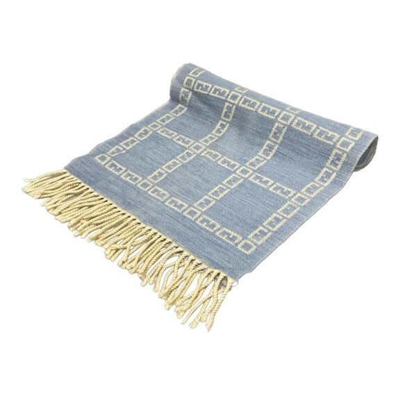 FENDI - Light Blue Cream Wool Scarf 165-071625 - Picture 1 of 6